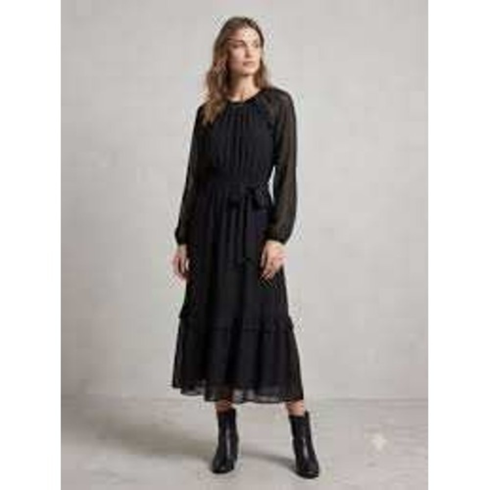 Aritzia x Little Moon Women's Verbena Long Sleeve Chiffon Midi Dress in Black S